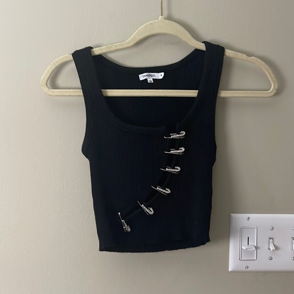 Black cute crop top , perfect for a night out with the girls ..